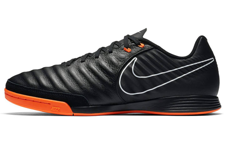 Nike Nike IC/in Leather Cushioning Slip Resistant Abrasion Resistant Soccer Shoes Men's Black Orange