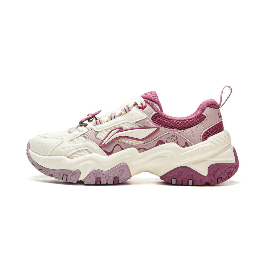 Li-Ning Li Ning x Disney Brown Sugar Low top Casual Shoes Women's White Pink