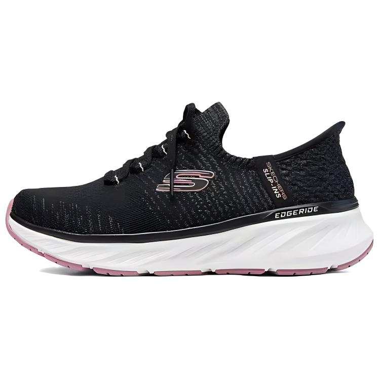 Skechers Edgeride Comfortable And Breathable Cushioning Abrasion Resistant Coverage Low top Casual Shoes Women's Black