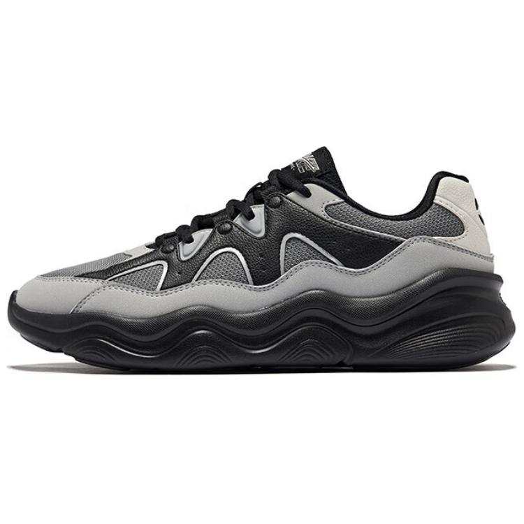 Erke Cushioning Slip Resistant Low top Casual Shoes Men's Steel Gray Recycling Black