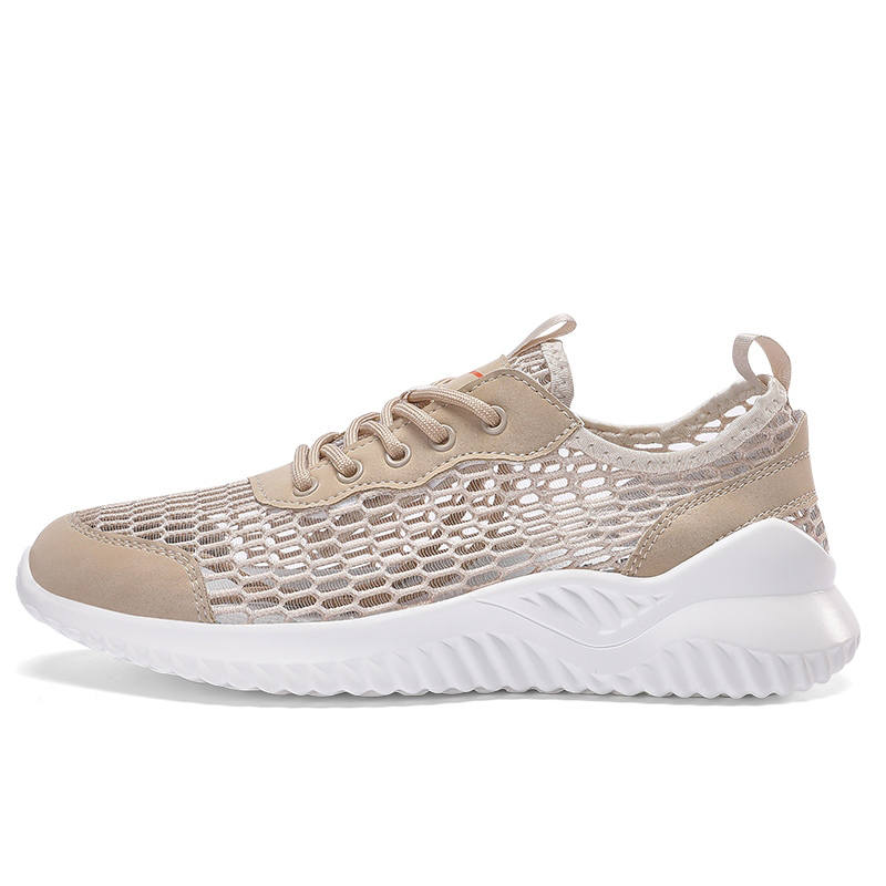 Warrior Breathable Mesh Slip Resistant Slip Resistant Low top Casual Shoes Men's Khaki