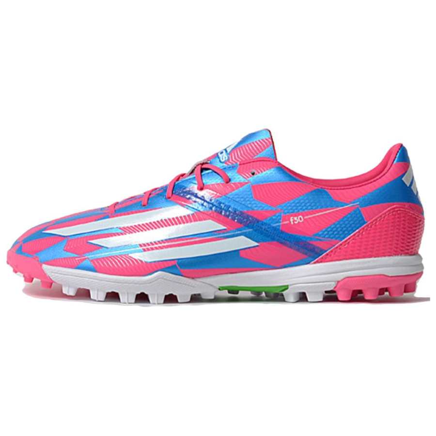 Adidas Adidas TF Turf Artificial Turf Slip Resistant Abrasion Resistant Soccer Shoes Men's Pink Blue