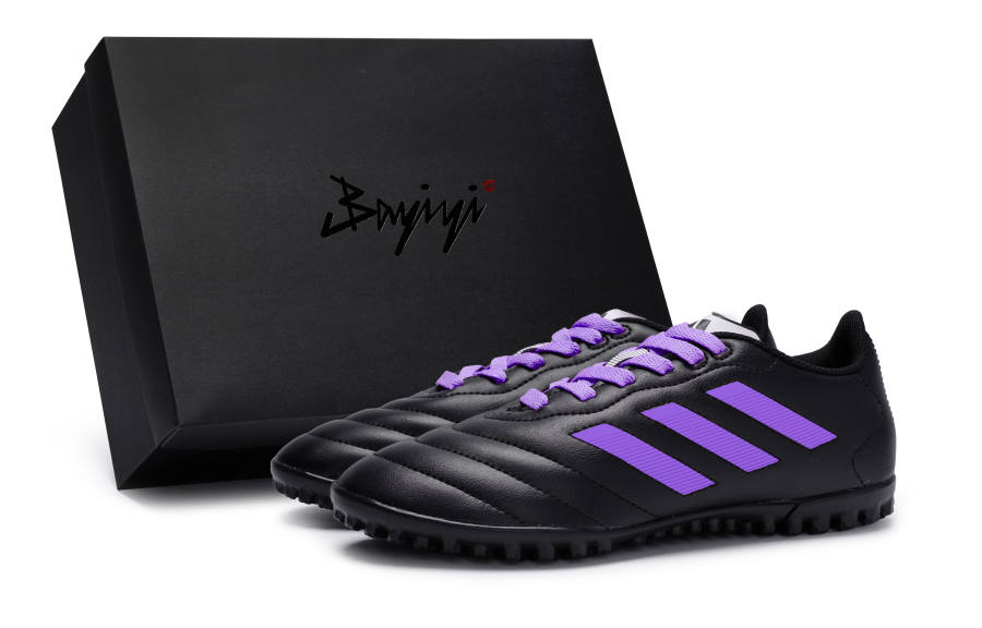 Adidas Adidas GOLETTO VII TF Turf Slip Resistant Abrasion Resistant Soccer Shoes Unisex Black Purple
