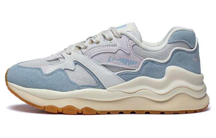 Li-Ning Li Ning 001 Mountains And Seas Abrasion Resistant Breathable Low top Sports Casual Shoes Women's White Cyan