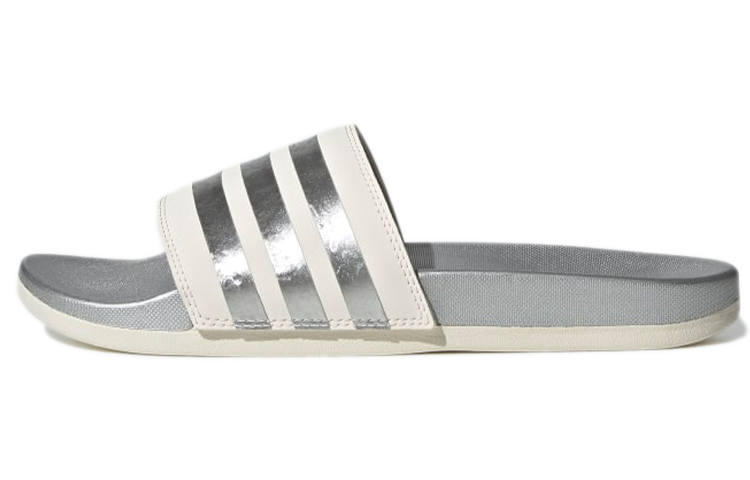 Adidas Adidas Adilette Comfort Slide 'White Matte Silver' Women's