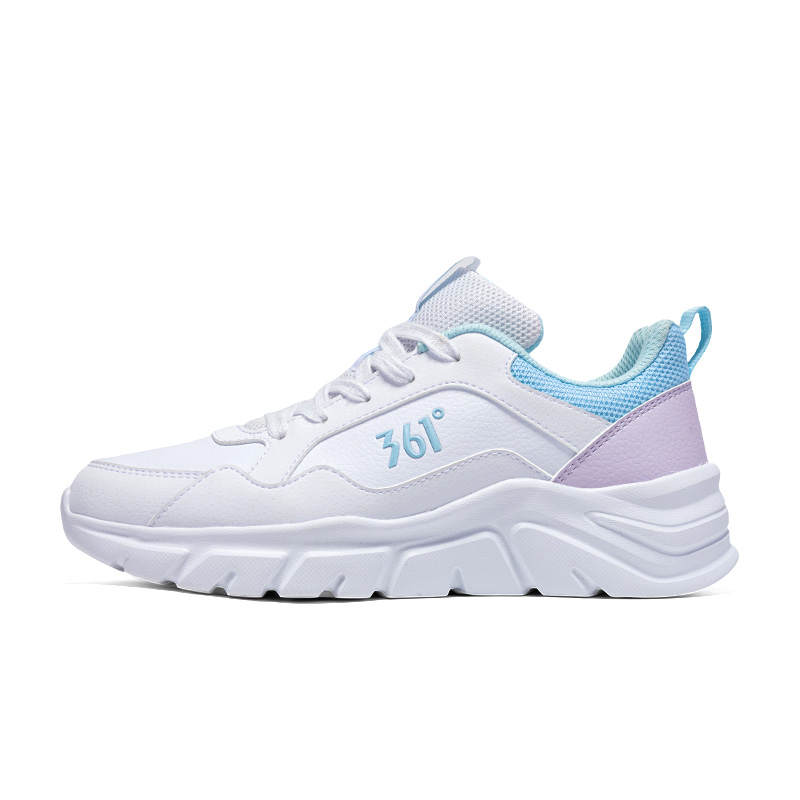 361° Cushioning Slip Resistant Abrasion Resistant Low top Casual Shoes Women's White Purple
