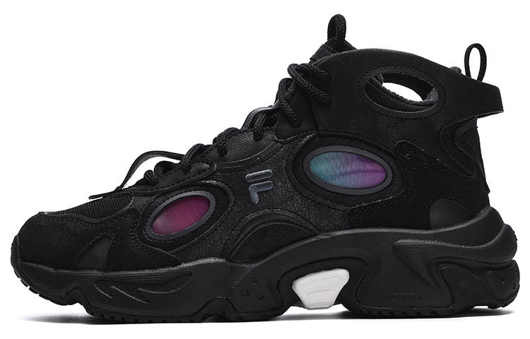 FILA FUSION Raccoon Mid We Fleece Lined Fashion Trend Sports Mid top Casual Shoes Women's Black Periscope