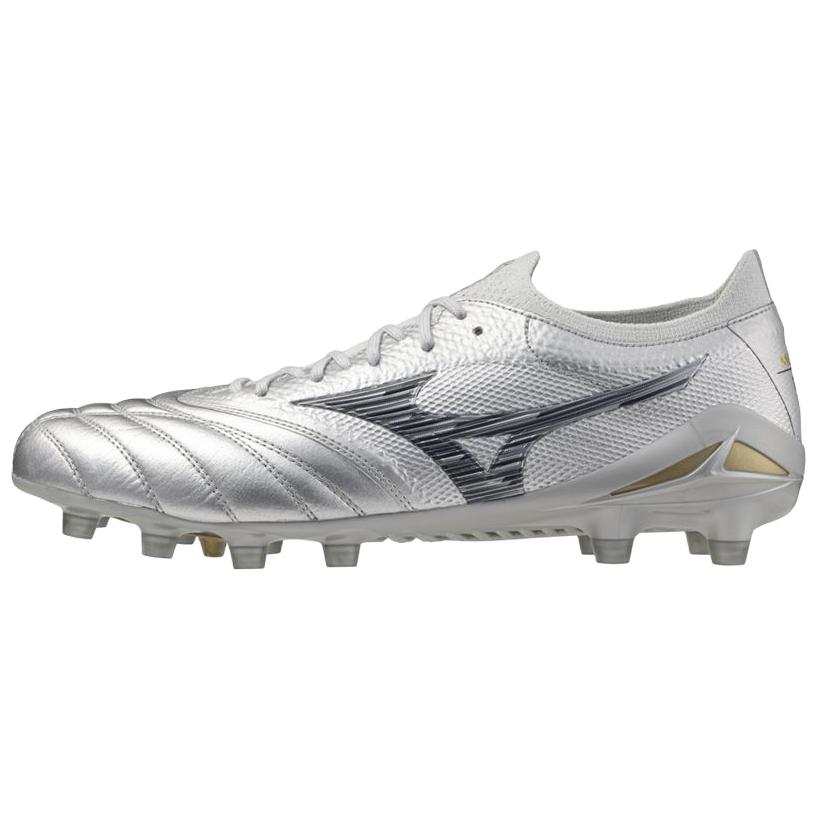 Mizuno Morelia Neo 4 FG Firm Ground Slip Resistant Abrasion Resistant Soccer Shoes Unisex Silver