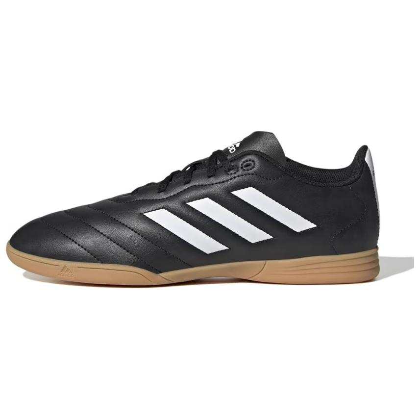 Adidas Adidas Comfortable IC/in Leather Slip Resistant Abrasion Resistant Soccer Shoes Men's White Black Brown