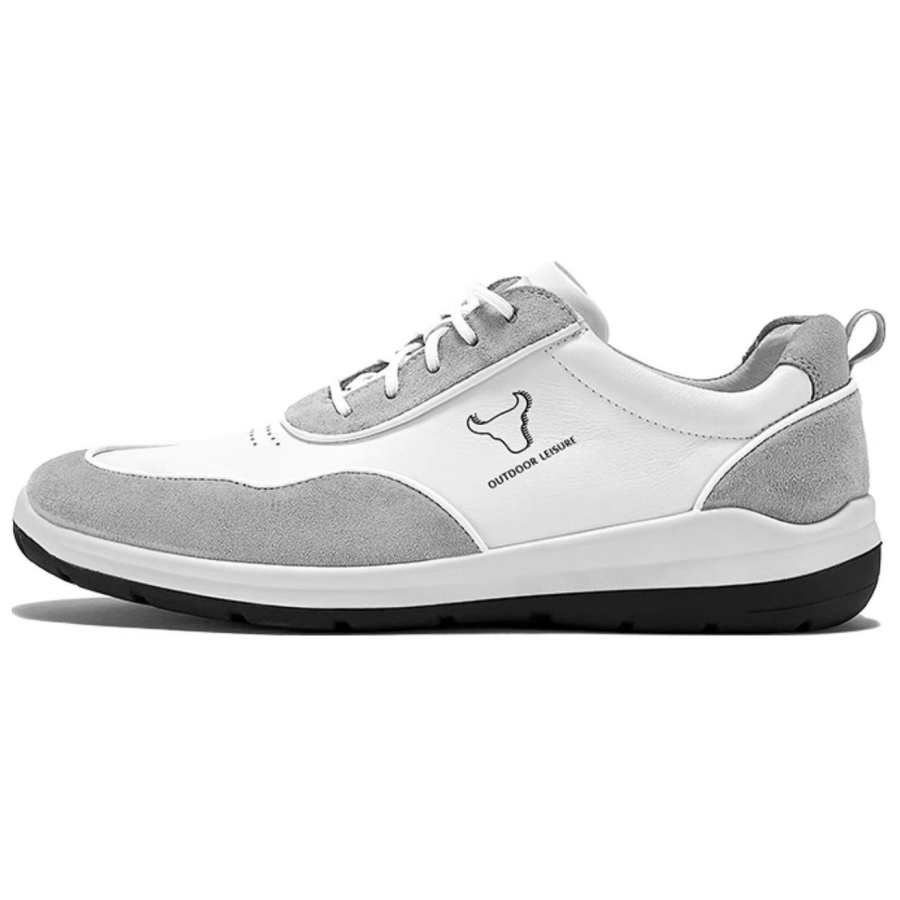 XGN Slip Resistant Abrasion Resistant Low top Casual Shoes Men's White Gray