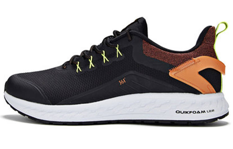 361° Q Rebound Comfortable Low top Sports Casual Shoes Men's Black Orange
