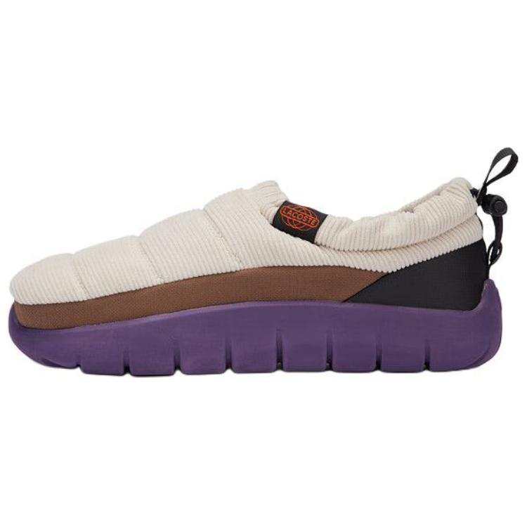 LACOSTE Fabric Low top Casual Shoes Women's White Purple