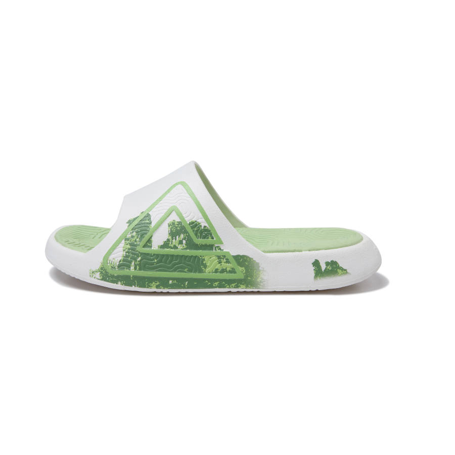 PEAK State Pole Slip Resistant Abrasion Resistant Cushioning Slide Slippers Unisex White Green