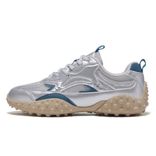 Poizon FEIYUE Retro Sports Shoes Slip-Resistant Abrasion-Resistant Low-top Casual Shoes Women's Silver