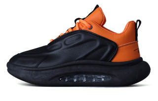 FZG Casual Shoes Unisex Low Top Black Orange/White/White Black