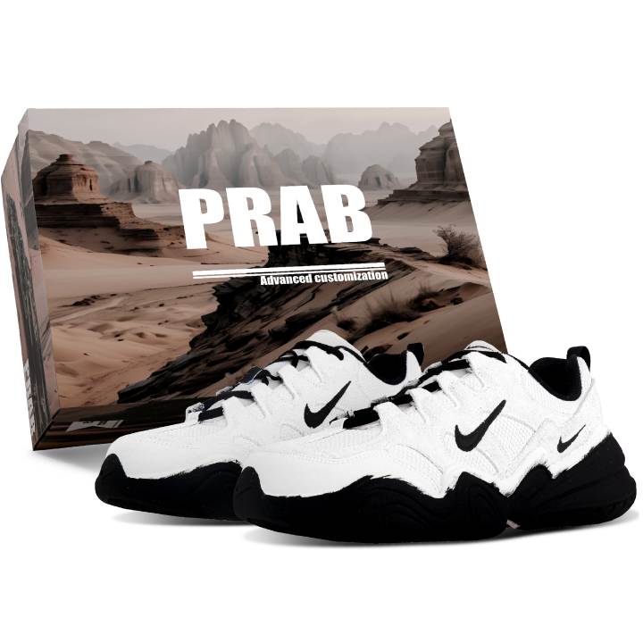 Nike Nike Tech Hera Suede Abrasion Resistant Low top Casual Shoes Unisex Black White