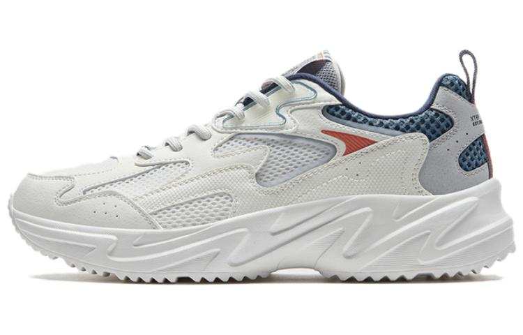 XTEP Ruyi Anti Slip Wear Resistant Low Top Sports Casual Shoes Men's White Gray Blue