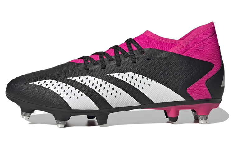 Adidas Adidas PREDATOR ACCURACY.3 Grassland Cushioning Slip Resistant Abrasion Resistant Soccer Shoes Men's Black Pink