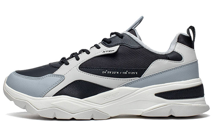 XTEP Synthetic Leather Fashion Cushioning Slip Resistant Abrasion Resistant Thermal Low top Casual Shoes Men's