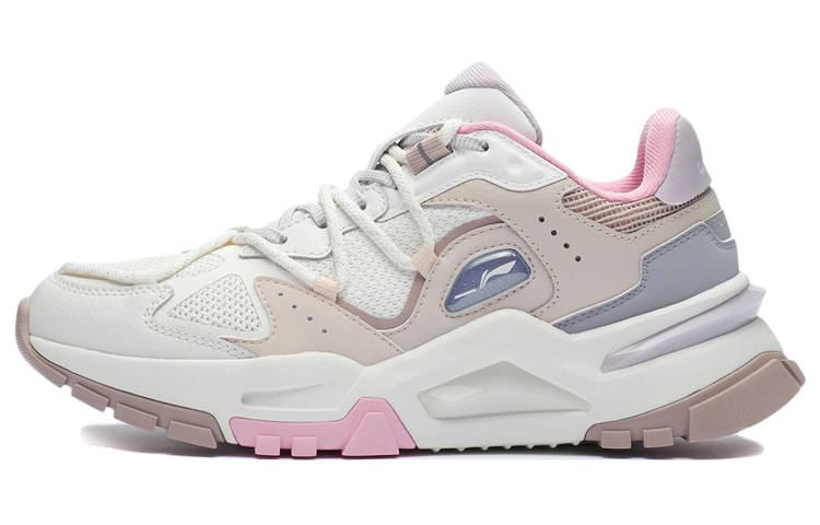 Li-Ning Li Ning Reverse Fantasy Leather, Textile Low top Sports Casual Shoes Women's Pink White