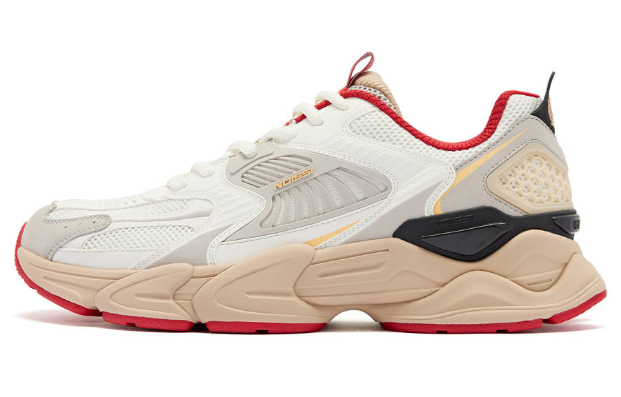 QIAODAN Qiyuan Cushioning Slip Resistant Abrasion Resistant Low top Casual Shoes Men's Red White