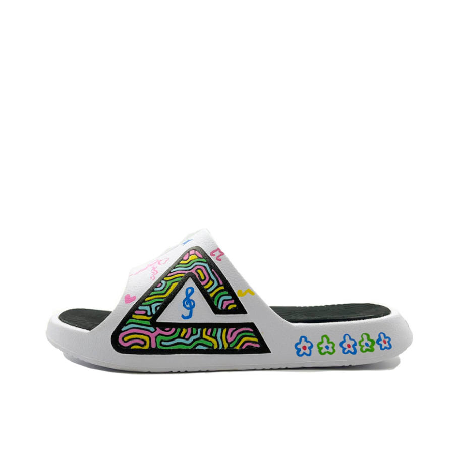 PEAK State Pole EVA Quiet Slip Resistant Abrasion Resistant Slide Slippers Unisex White Black