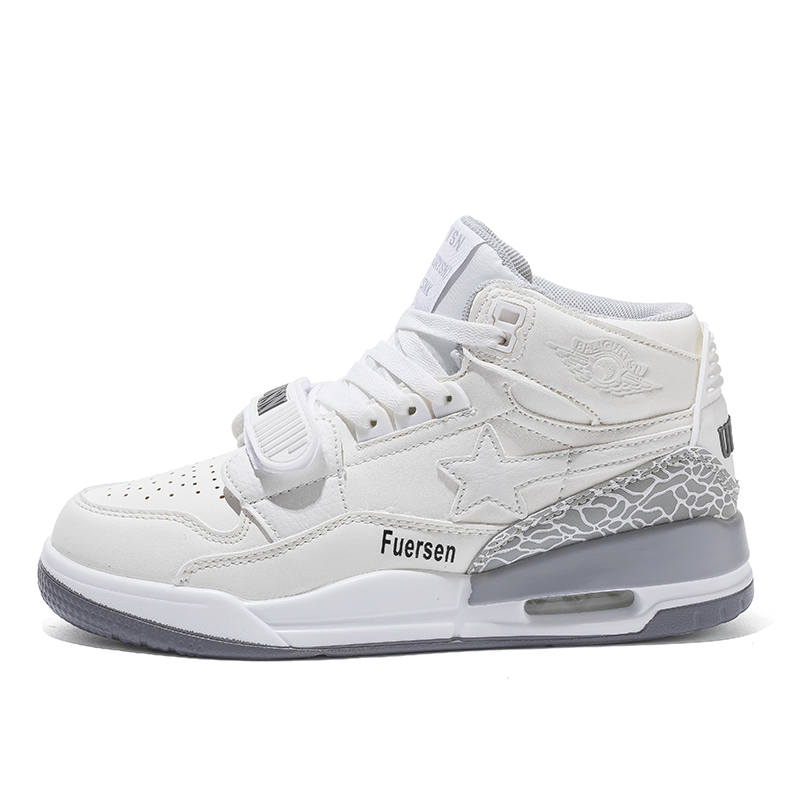 FUERSEN Slip Resistant Abrasion Resistant High top Casual Shoes Unisex White