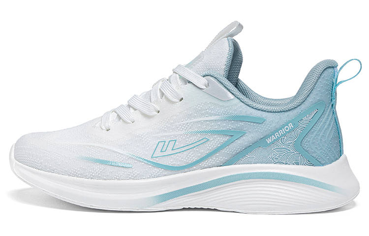 Warrior Students' Running Shoes Lightweight And Breathable Low-Top Casual Shoes Unisex White Green