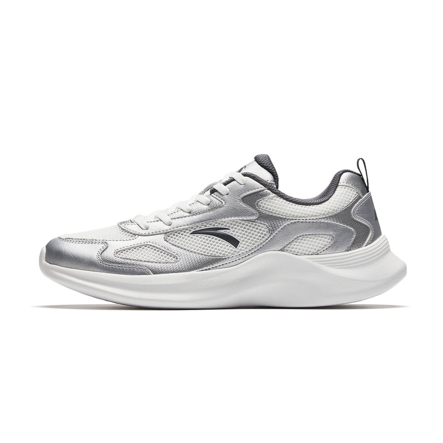 Anta Cushioning Abrasion Resistant Low top Casual Running Shoes Men's Papyrus White/Silver/Castle Gray