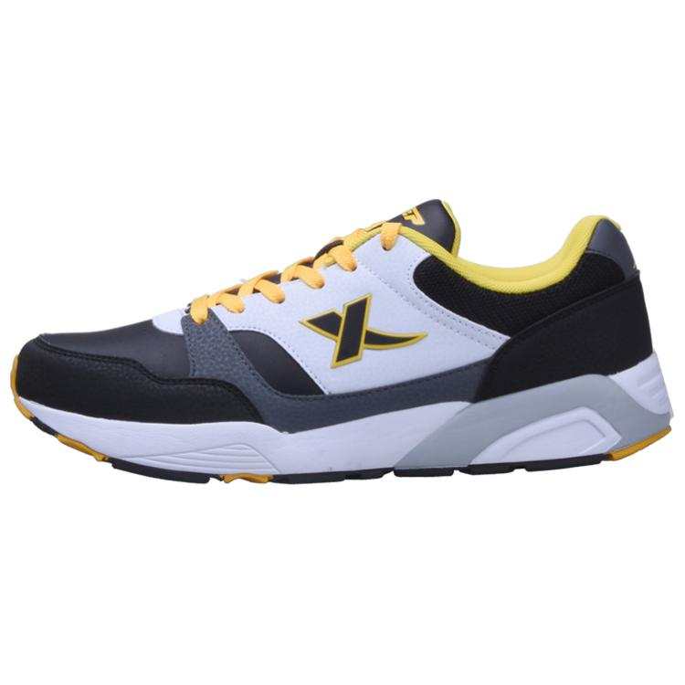 XTEP Abrasion Resistant, Slip Resistant, Cushioned, Lightweight Low top Casual Shoes Men's Black Yellow