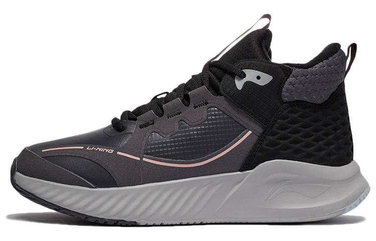 Li-Ning Li Ning Soft Zero WNTR Zero WNTR Fleece lined Cushioning Rebound Cushioning Rebound Mid top Running Shoes Women's Black