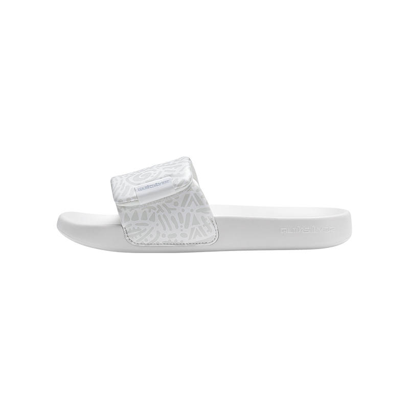 Quiksilver EVA Graffiti Abrasion Resistant Slip Resistant Abrasion Resistant Slide Slippers Women's Raw White