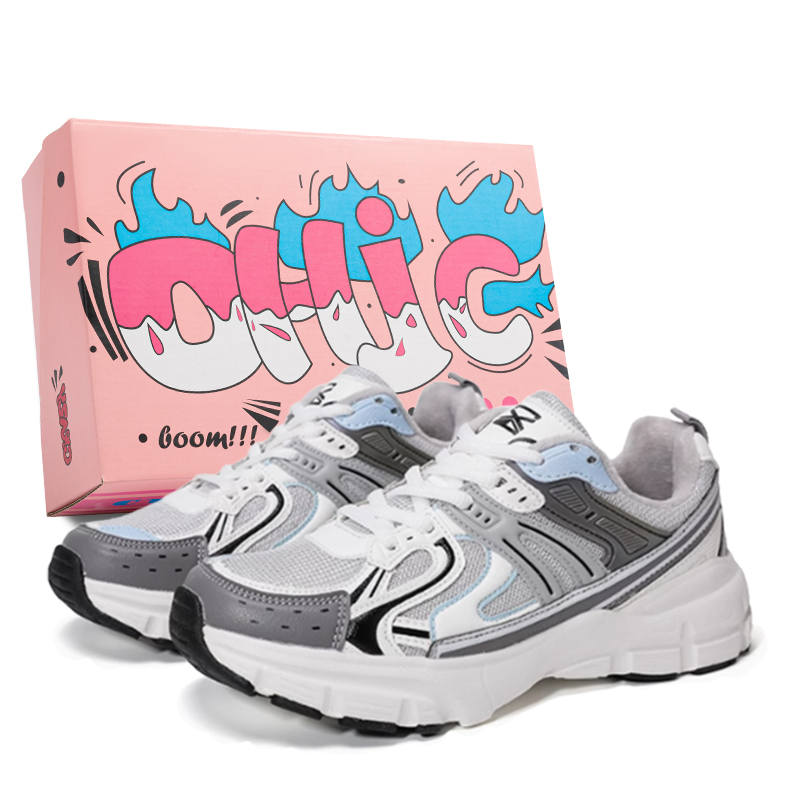 OHJC Cushioning Abrasion Resistant Breathable Low top Casual Shoes Women's White Gray Blue