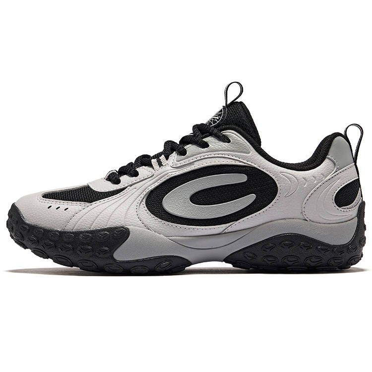 Erke Flash Moon Cushioning Abrasion Resistant Breathable Low top Casual Shoes Women's Mist Gray Jet Black