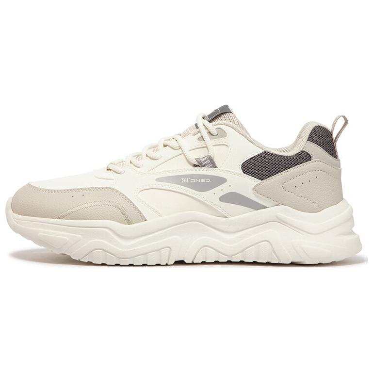 361° Fleece Lined, Trendy Minimalist Style Slip Resistant Abrasion Resistant Low top Casual Shoes Men's White Beige