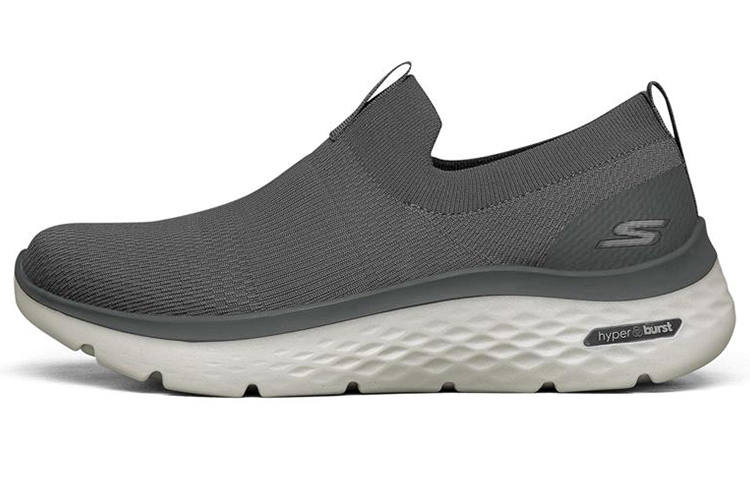 Skechers Go Walk Hyper Burst Cushioning Abrasion Resistant Low top Casual Shoes Men's Gray