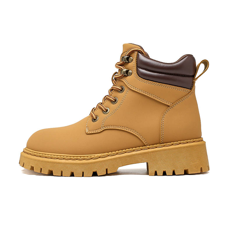 WARRIOR Slip Resistant Abrasion Resistant Ankle Length Combat Boots Unisex Brown