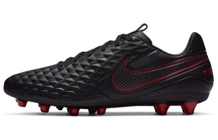 Nike Nike Tiempo Legend 8 PRO Artificial Turf Leather Cushioning Slip Resistant Abrasion Resistant Soccer Shoes Black Red