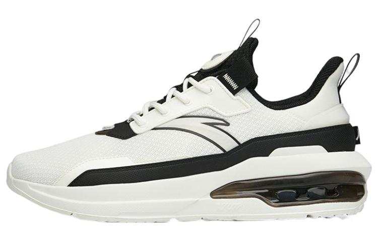 Anta Textile, Synthetic Leather Sports Casual Shoes White Black Silver