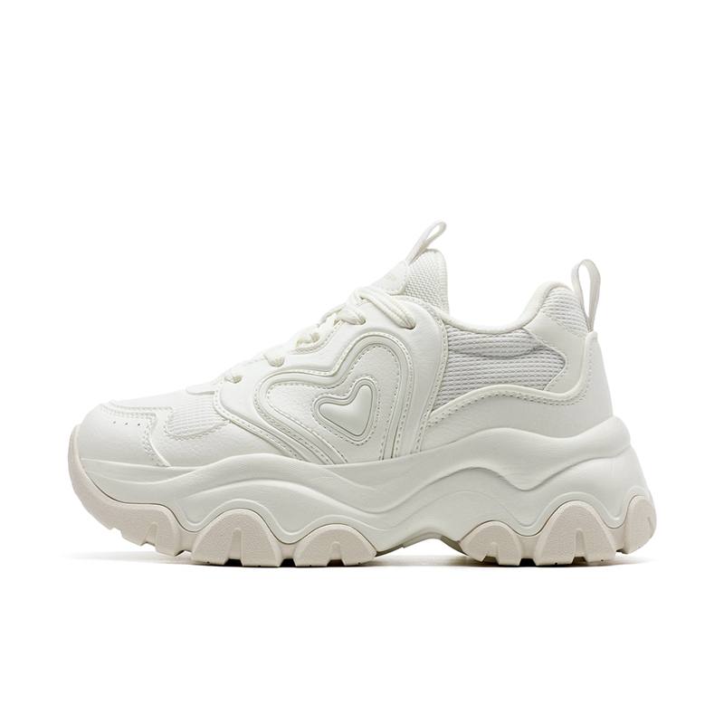 XTEP Hi 6 Shoes Synthetic Leather Coverage Breathable Low top Casual Shoes Women's Sail White
