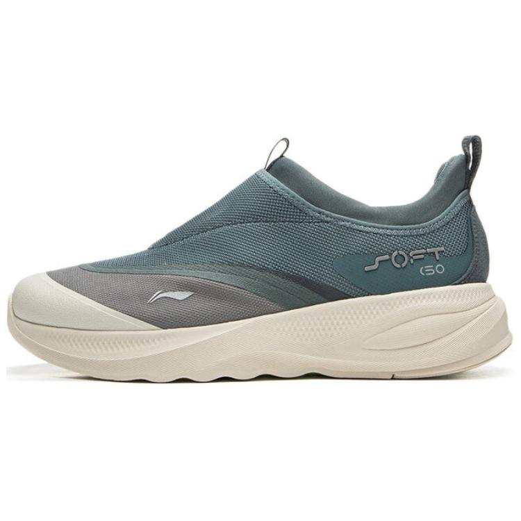 Li-Ning Li Ning SOFT GO 2 Slip Resistant Abrasion Resistant Cushioning Low top Casual Shoes Men's Blue Gray