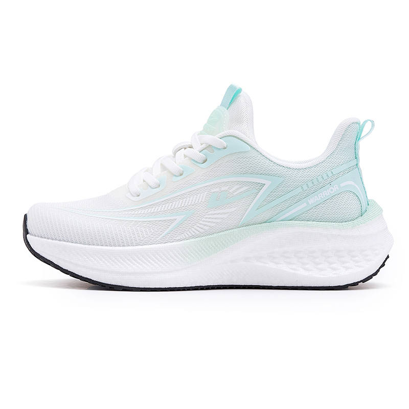 Warrior Cushioning Abrasion Resistant Breathable Lightweight Low top Running Shoes Women's White Green