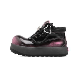 Cat&Sofa UFO Short Combat Boots Unisex Black Pink