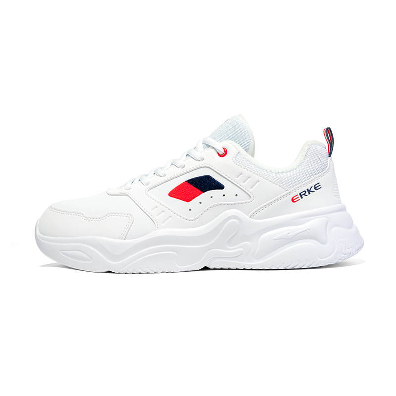 Erke Slip Resistant, Abrasion Resistant, Thermal Low top Casual Shoes Men's White Blue