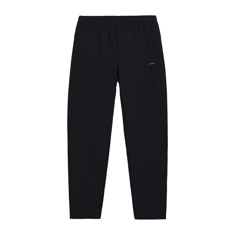 Li-Ning Li Ning Knitted Sweatpants Women's Black Fleece Lined Moderate Straight Fit Pants
