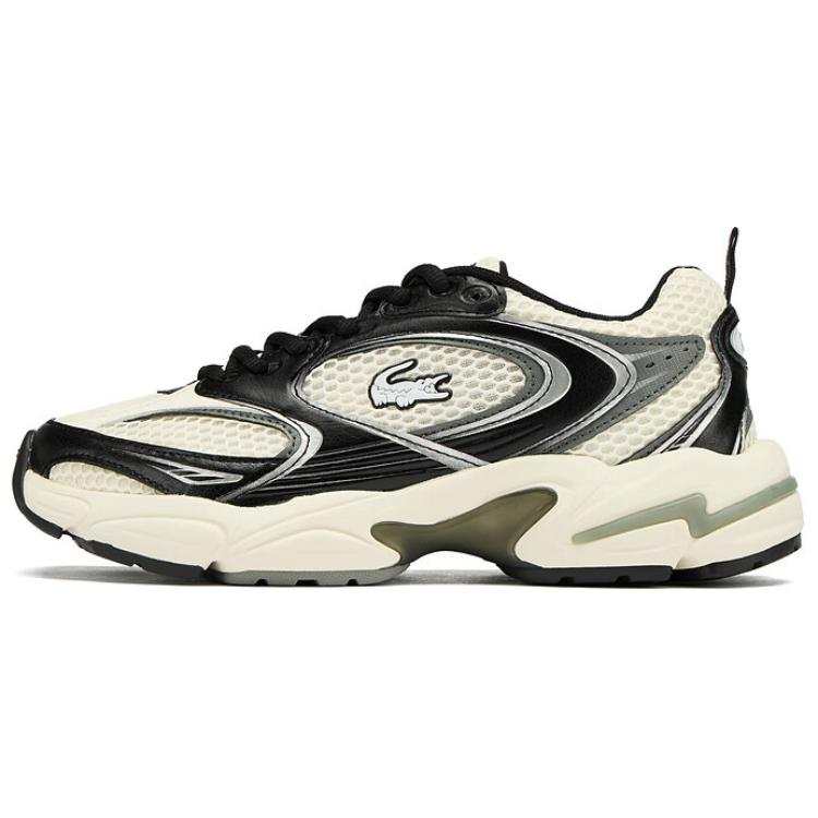 LACOSTE Abrasion Resistant Low top Casual Shoes Women's Beige Black