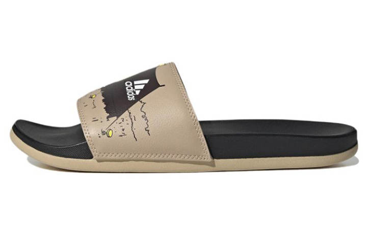 Adidas Adidas Slip Resistant Abrasion Resistant Slide Slippers Unisex Black Brown