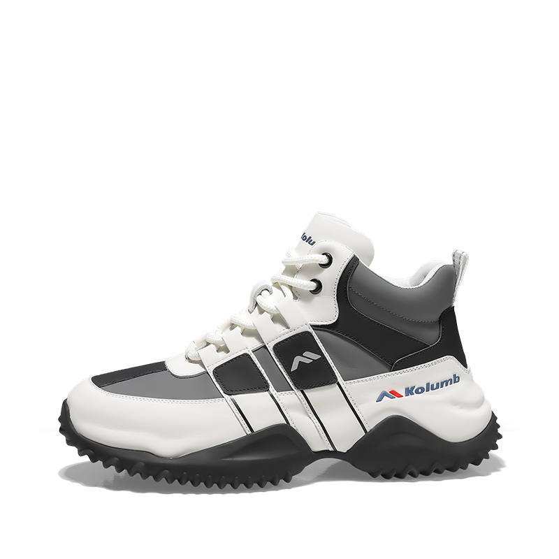 KOLUMB Abrasion Resistant Mid top Casual Shoes Men's White Gray