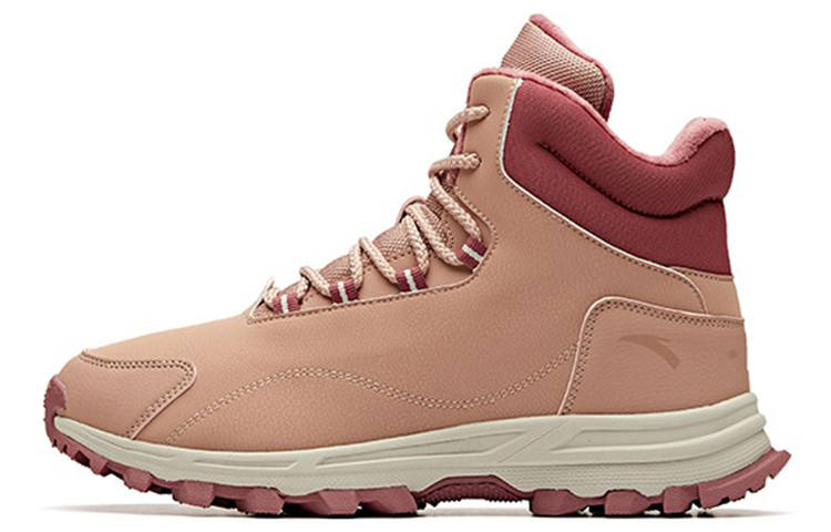 ANTA Casual Shoes Women's High Top Grain Powder/Raspberry Red/Shade 1 Gray