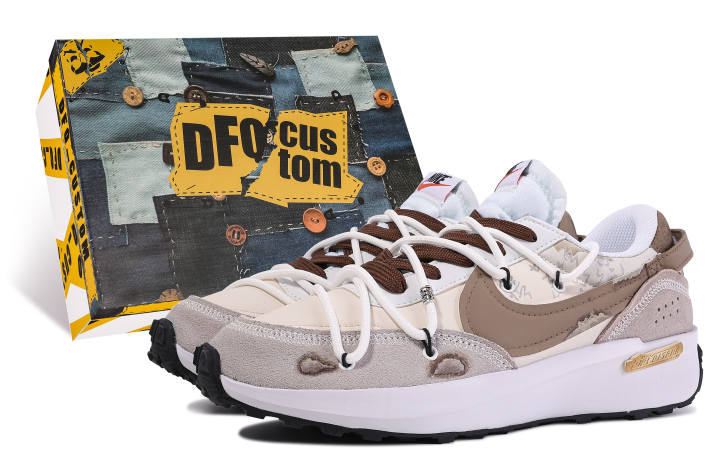 Nike Nike Waffle Debut Slip Resistant Abrasion Resistant Low top Casual Shoes Women's Gray Brown